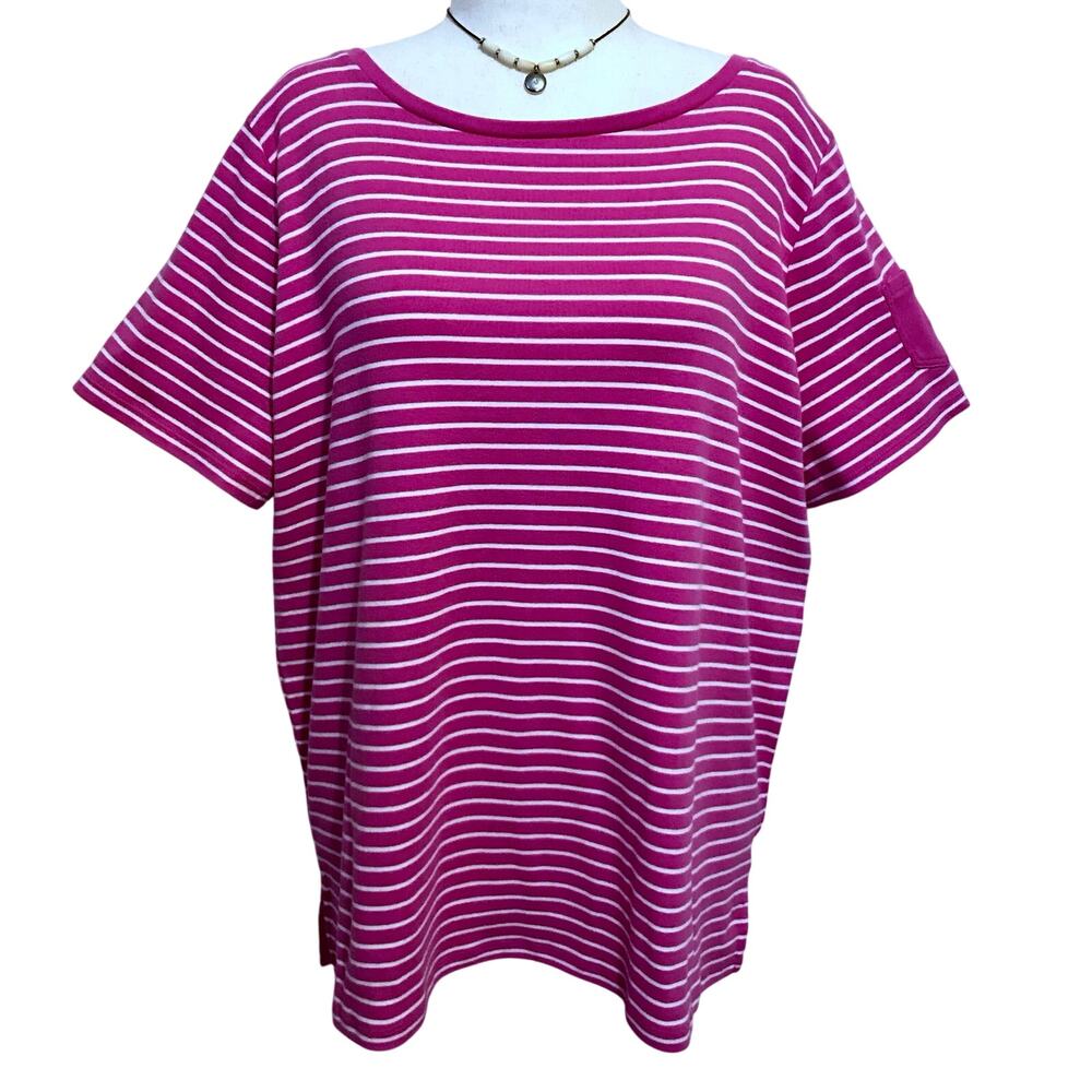 Lauren Ralph Lauren NWT Striped Heavyweight Short Sleeves Shirt Women 3X